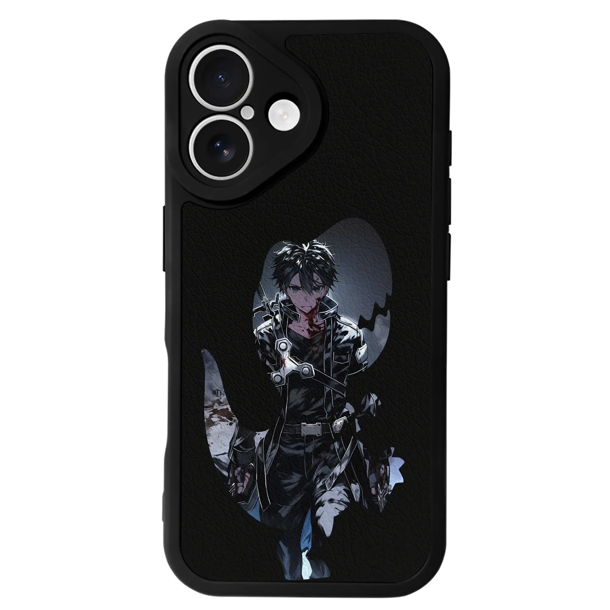 ソードアートオンライン グッズ キリト - IPhone 16シリーズ対応 ・ シリコンスマホケース ・ レザー調 ・ 高精度フィット ・ 耐衝撃 ・ ワイヤレス充電対応 ・ 精密カット